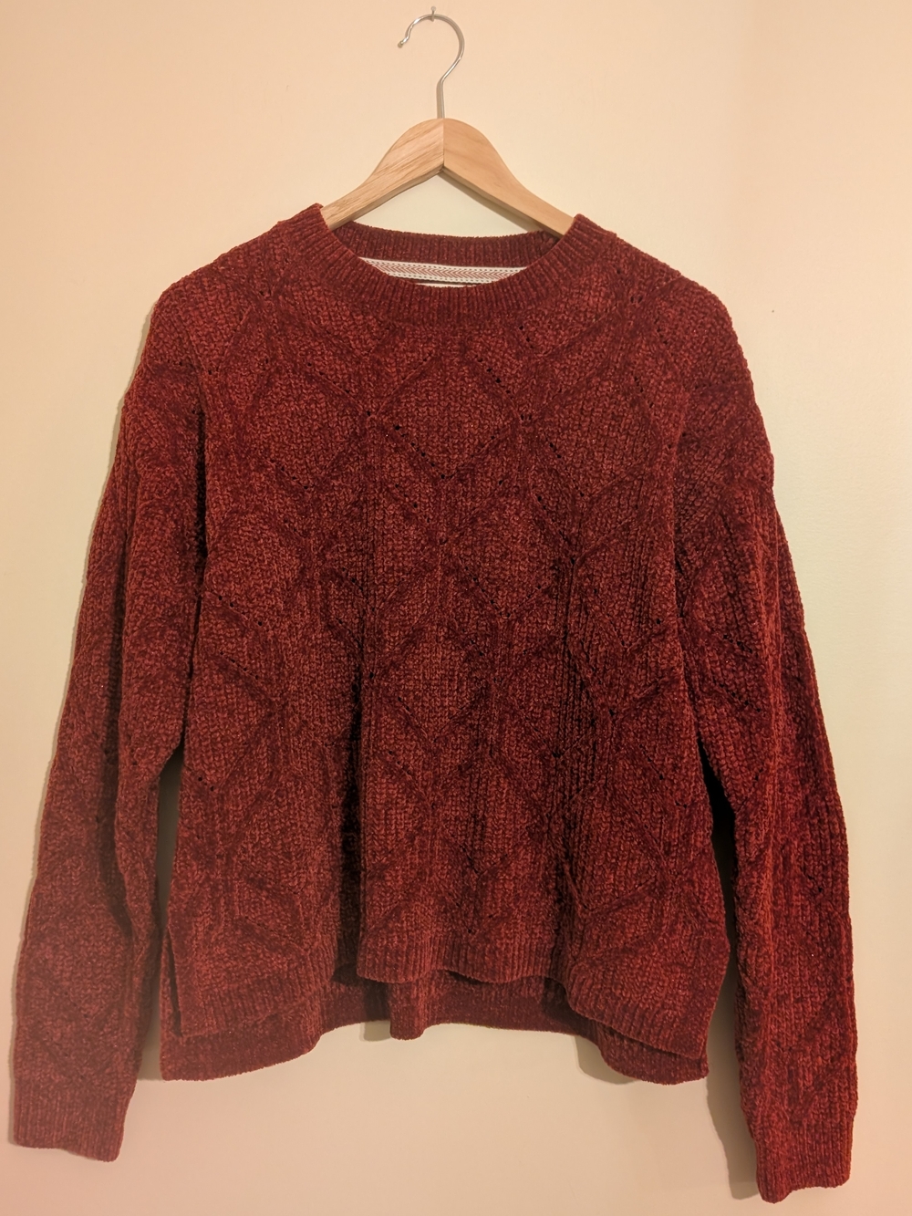 Original Weatherproof Vintage Burgundy Chenille Crewneck Sweater